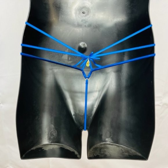 Honey Birdette Elsie Cobalt Blue Strappy Thong - Picture 4 of 5